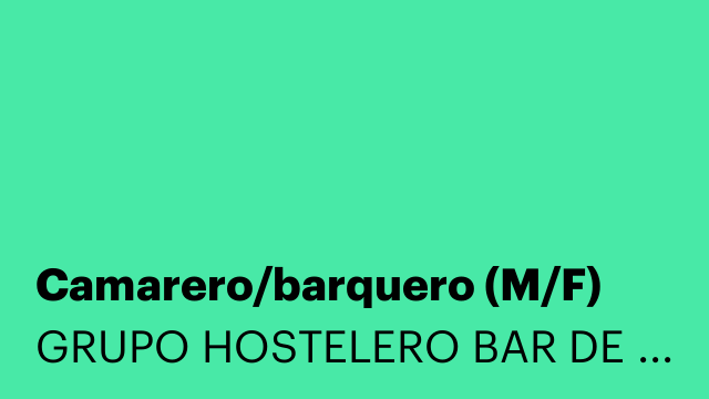 Camarero/barquero (M/F)