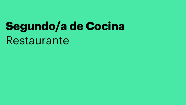 Segundo/a de Cocina
