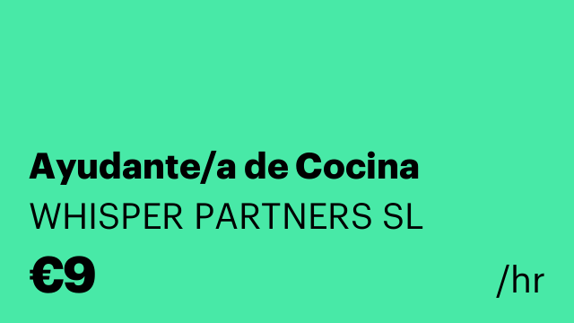 Ayudante/a de Cocina