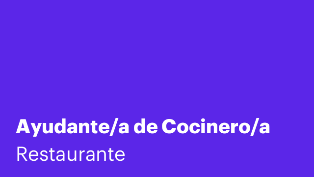 Ayudante/a de Cocinero/a
