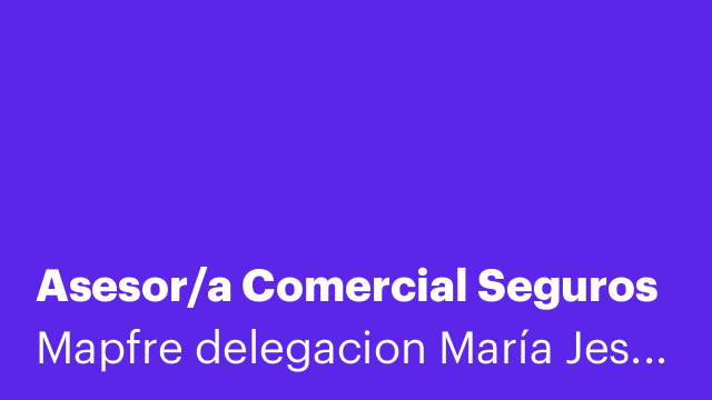 Asesor/a Comercial Seguros