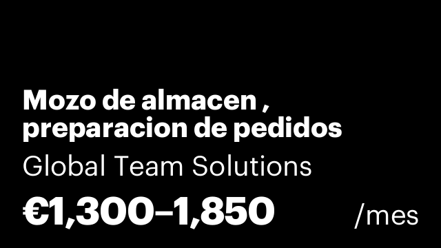 Mozo de almacen , preparacion de pedidos