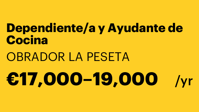 Dependiente/a y Ayudante de Cocina