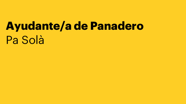 Ayudante/a de Panadero