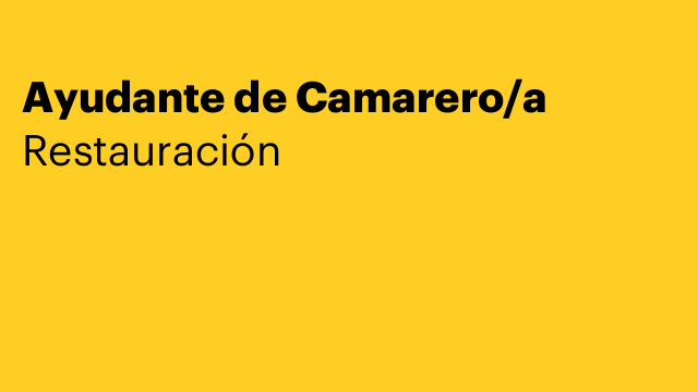 Ayudante de Camarero/a