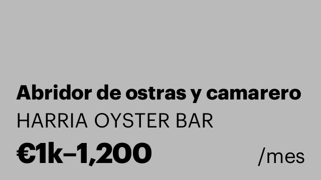 Abridor de ostras y camarero