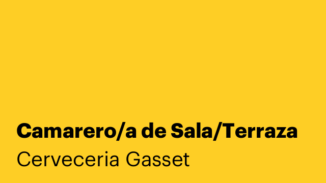 Camarero/a de Sala/Terraza