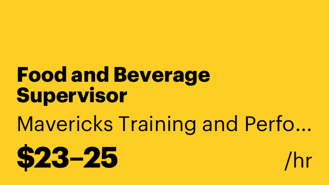Food and Beverage Supervisor