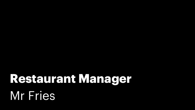 Restaurant Manager