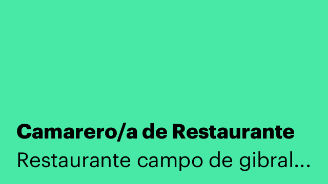 Camarero/a de Restaurante