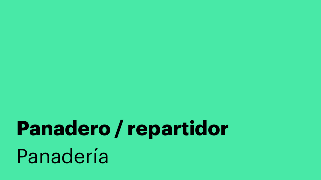 Panadero / repartidor
