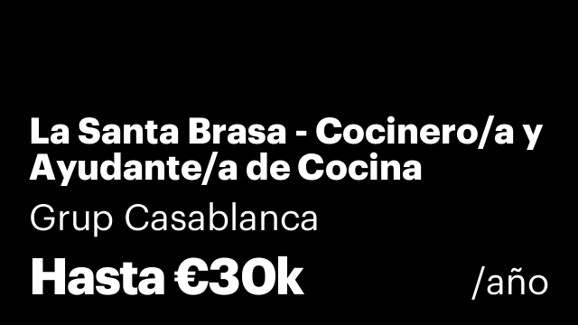 La Santa Brasa - Cocinero/a y Ayudante/a de Cocina