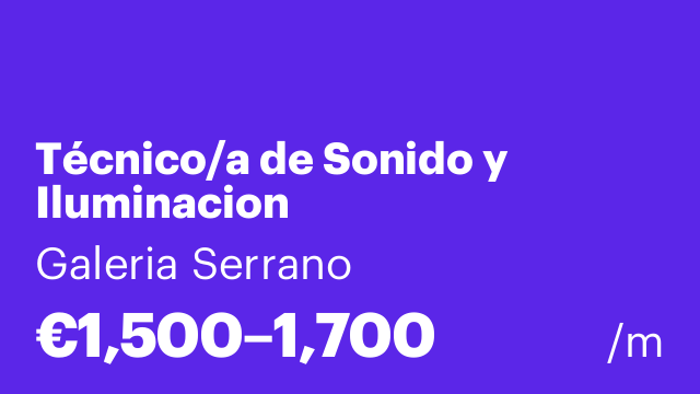 Técnico/a de Sonido y Iluminacion