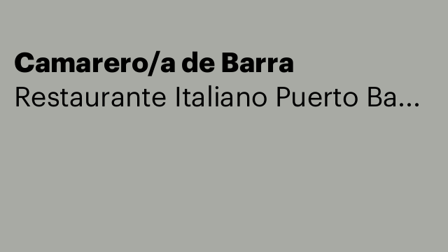 Camarero/a de Barra
