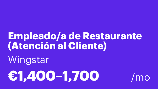 Empleado/a de Restaurante (Atención al Cliente)