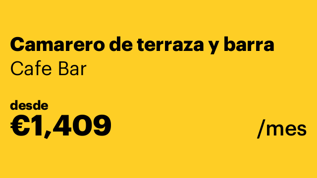 Camarero de terraza y barra
