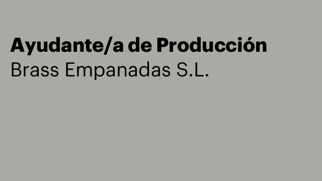 Ayudante/a de Producción