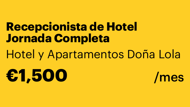 Recepcionista de Hotel Jornada Completa