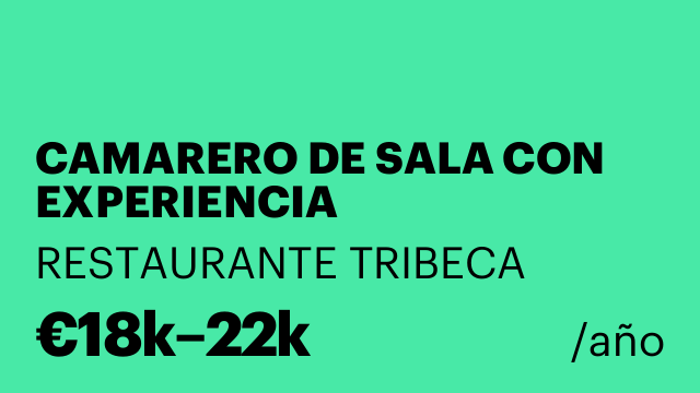 CAMARERO DE SALA CON EXPERIENCIA