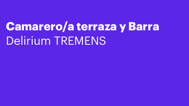 Camarero/a terraza y Barra