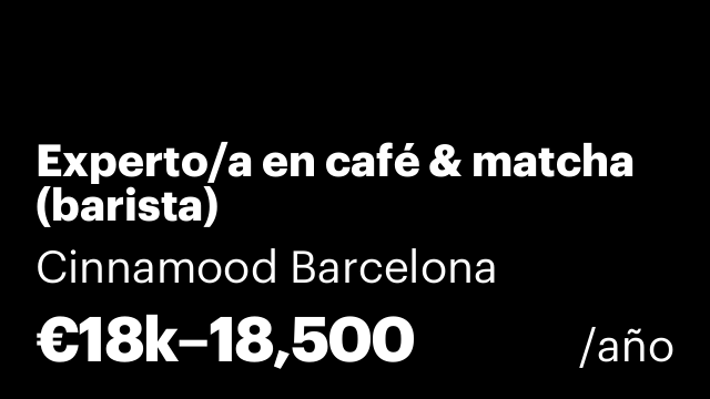 Experto/a en café & matcha (barista)