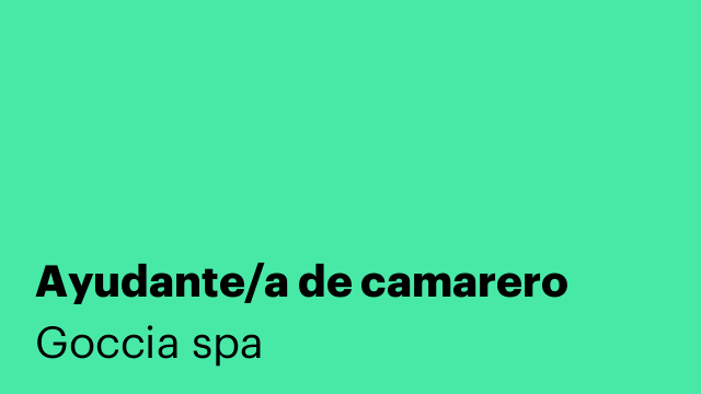 Ayudante/a de camarero