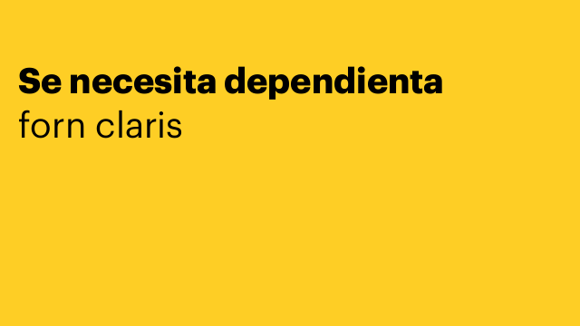 Se necesita dependienta