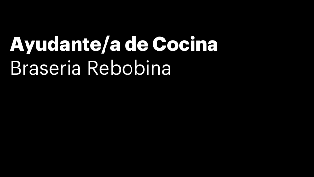 Ayudante/a de Cocina