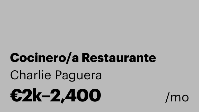 Cocinero/a Restaurante