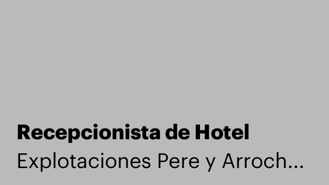 Recepcionista de Hotel
