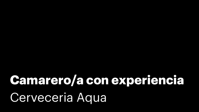 Camarero/a con experiencia