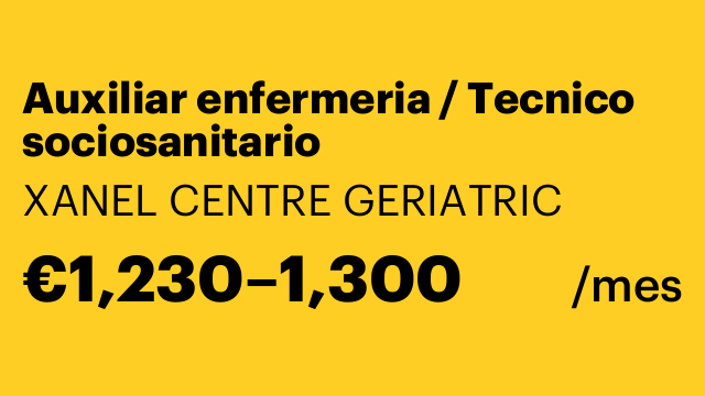 Auxiliar enfermeria / Tecnico sociosanitario