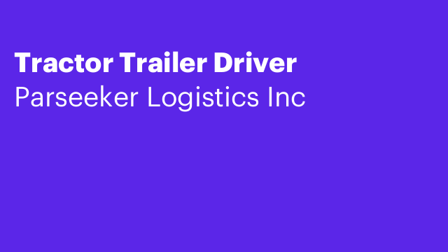 Tractor Trailer Driver