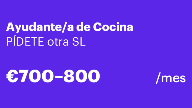 Ayudante/a de Cocina