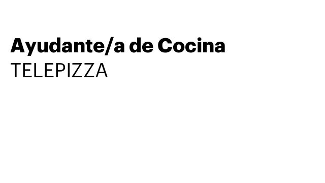 Ayudante/a de Cocina