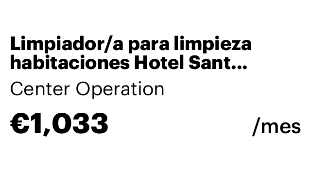 Limpiador/a para limpieza habitaciones Hotel Sant Cugat/Rubi