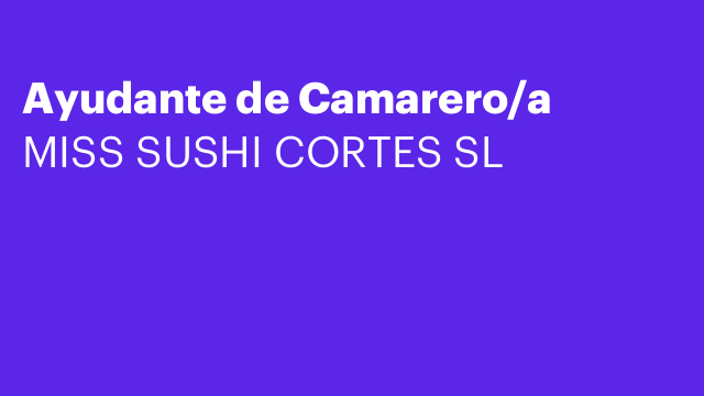 Ayudante de Camarero/a