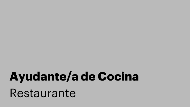 Ayudante/a de Cocina