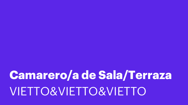 Camarero/a de Sala/Terraza