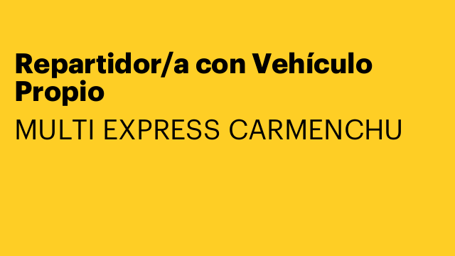 Repartidor/a con Vehículo Propio