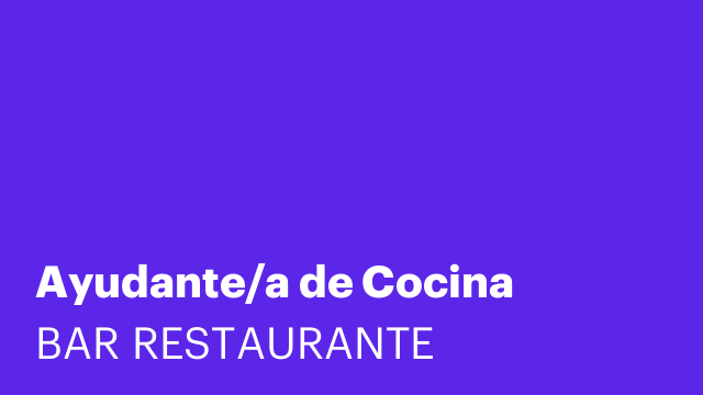 Ayudante/a de Cocina