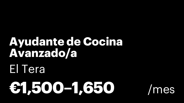 Ayudante de Cocina Avanzado/a