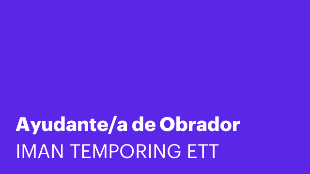Ayudante/a de Obrador