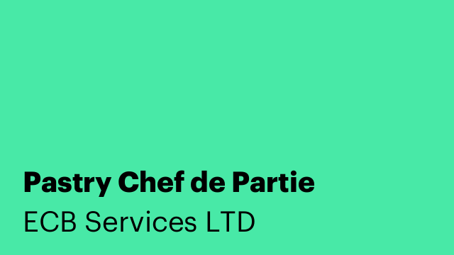 Pastry Chef de Partie