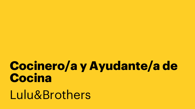 Cocinero/a y Ayudante/a de Cocina