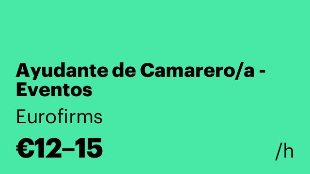 Ayudante de Camarero/a - Eventos