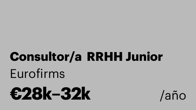 Consultor/a  RRHH Junior