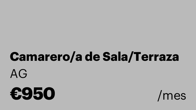 Camarero/a de Sala/Terraza