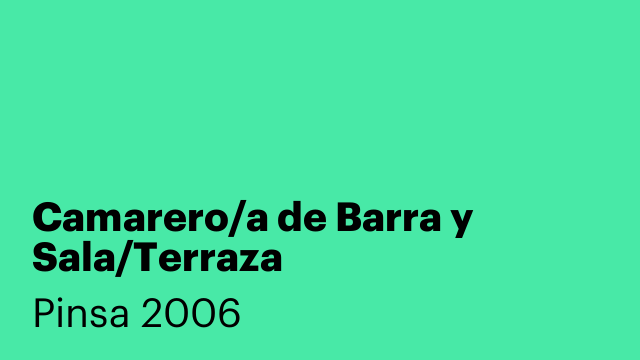 Camarero/a de Barra y Sala/Terraza