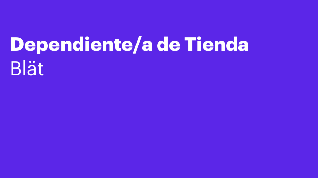 Dependiente/a de Tienda